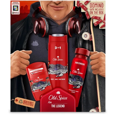 Old Spice City Explorer - cadeauset met vaste deodorant en spray, Night Panther douchegel