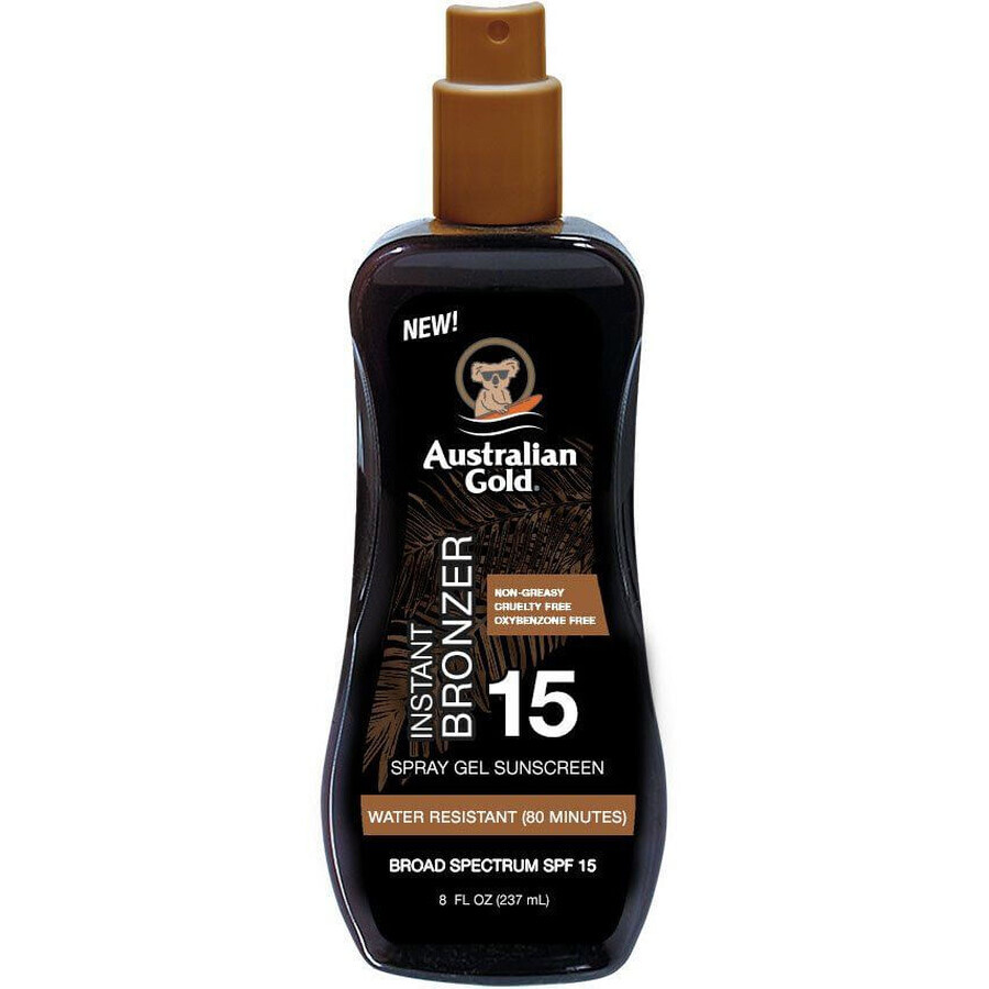 Australian Gold Spray Gel + Bronzer SPF15 237 ml