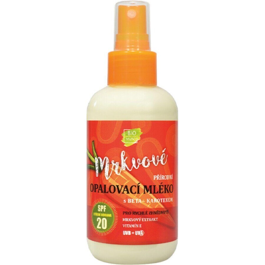 Lozione solare alla carota Vivaco SPF20 con betacarotene 150 ml