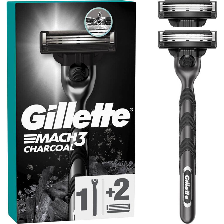 Buy Gillette Mach3 Charcoal men's razor + 2 shaving heads Gillette Mach3 Charcoal men's razor + 2 shaving heads