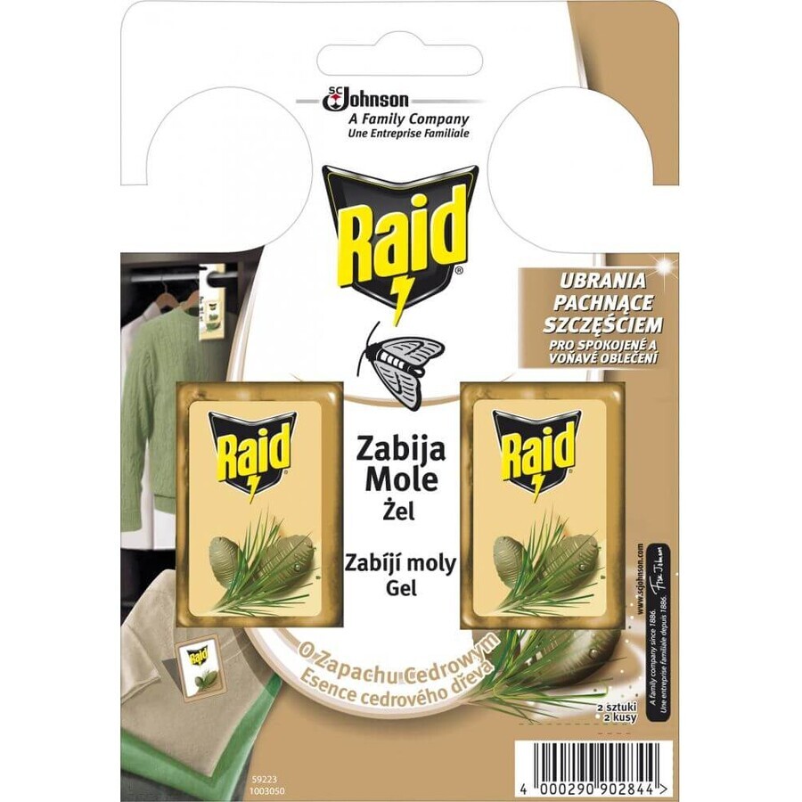 Raid hook against cedar-flavored clothes moths 2 pcs