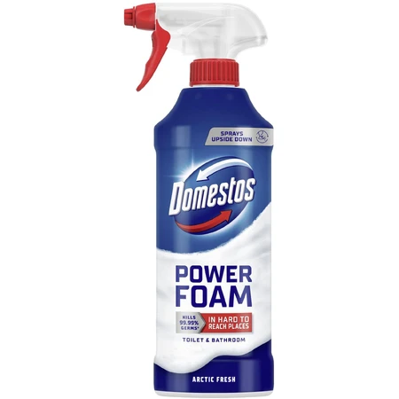 Domestos Power Arctic Espuma Limpiadora para Inodoros y Baños 435 ml