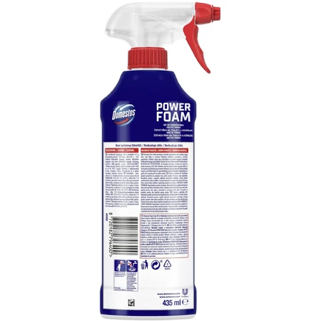 Domestos Power Arctic Espuma Limpiadora para Inodoros y Baños 435 ml