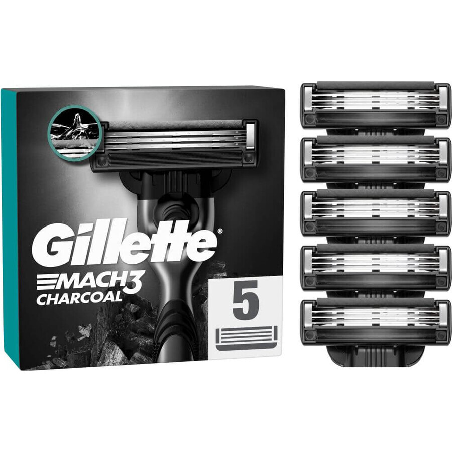 Acquista Gillette Mach3 Charcoal testine di ricambio per uomo 5 pz. Gillette Mach3 Charcoal testine di ricambio per uomo 5 pz.