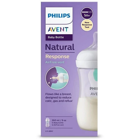 Philips Avent Natural Response Flasche mit AirFree Ventil 260 ml, 1m+