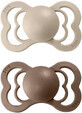 BIBS Supreme - orthodontische fopspenen van natuurrubber, maat 2, Vanille / Donkere Eik 2 stuks