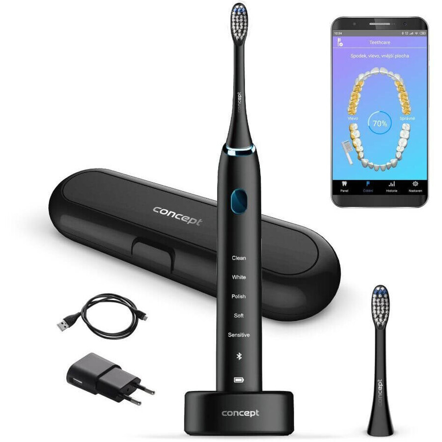 Concept Perfect Smile ZK5001 Brosse à dents sonique avec application et étui de voyage rechargeable