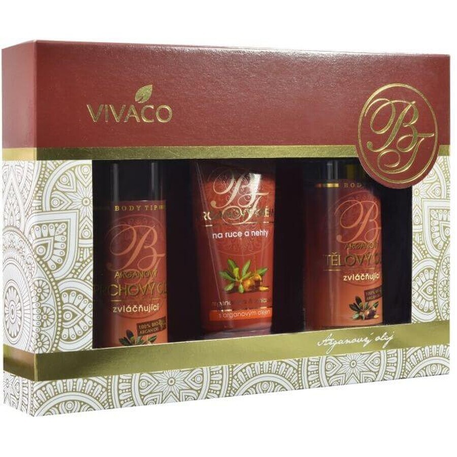 Body Tip ARGAN Arganöl Geschenkpackung mit Arganöl in Papierverpackung 3 Stück