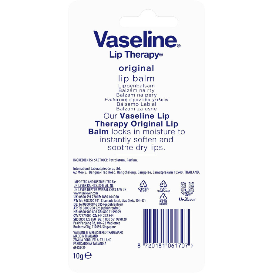 Vaseline Lip Therapy Lippenbalsam Original 10 g