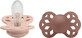 Bibs Symmetrical Silicone Infinity Soothers, size 2, Blush / Woodchuck 2 pcs