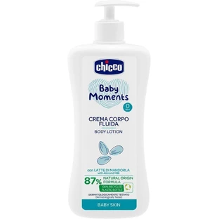 Chicco Baby Moments Body Milk mit Spender 87% natürliche Inhaltsstoffe 500 ml