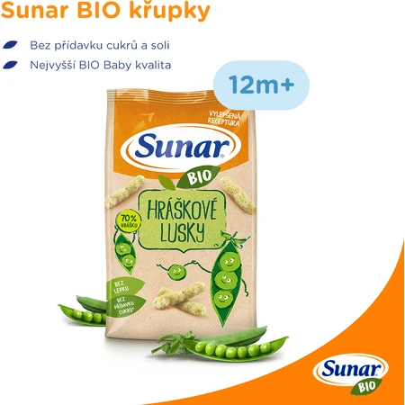 Sunar Organic pea crisps for kids 45 g