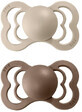 BIBS Supreme symmetrical natural rubber teats - size 1, Vanilla/ Dark Oak 2 pcs