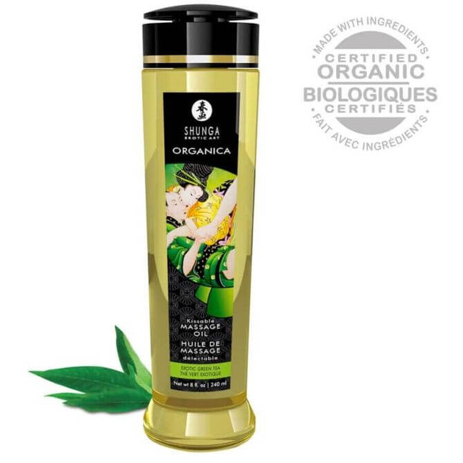 Shunga Massageöl Erotischer Grüner Tee Bio-Massageöl 240 ml