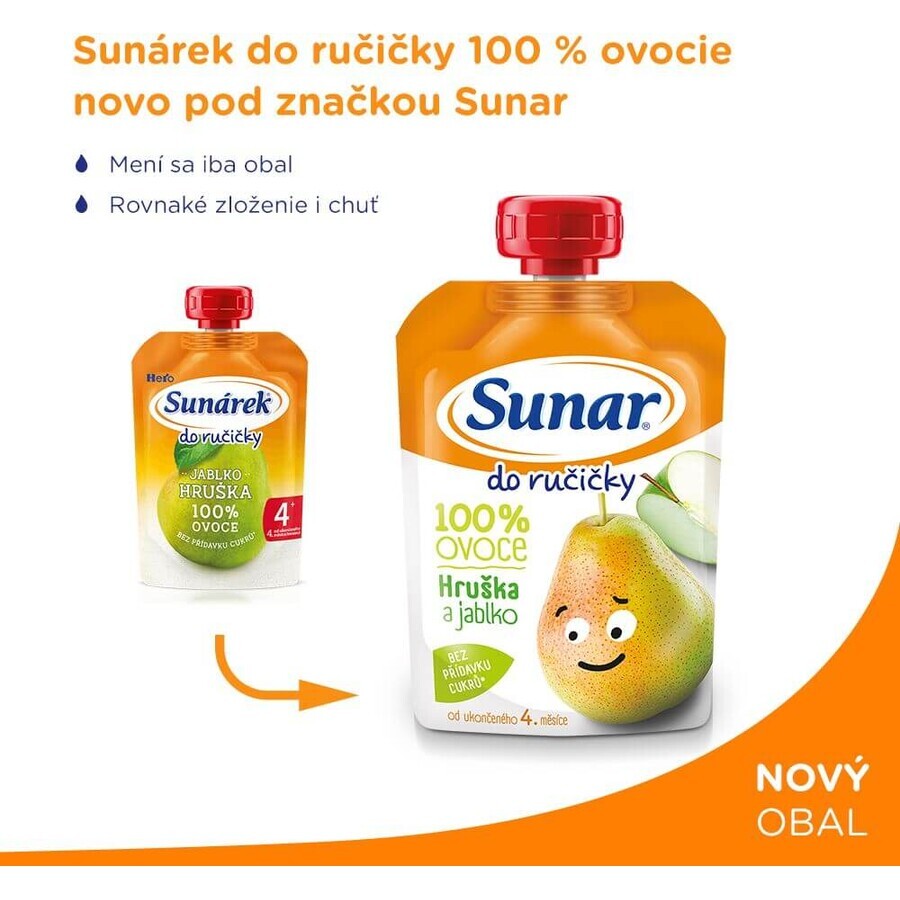 Sunar Do ručičky capsule de fruits de poire 4m+ 1 x 100 g