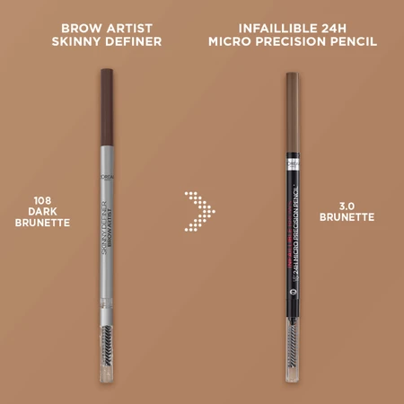 L'Oréal Paris Infaillible Brows 24H Micro Precision Pencil 3.0 Brünierter Brauenstift, 1 g