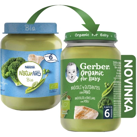 Gerber organic broccoli with peas and turkey 190 g