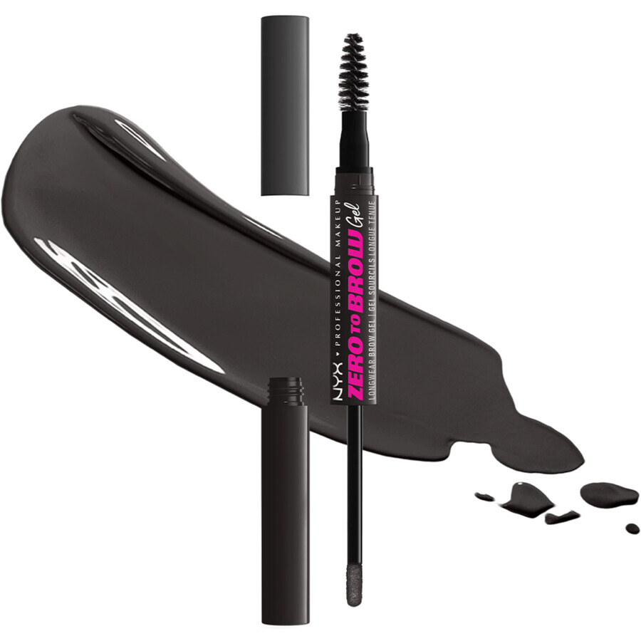 NYX Professional Makeup Zero To Brow Gel para Cejas- 08 Negro 2 ml