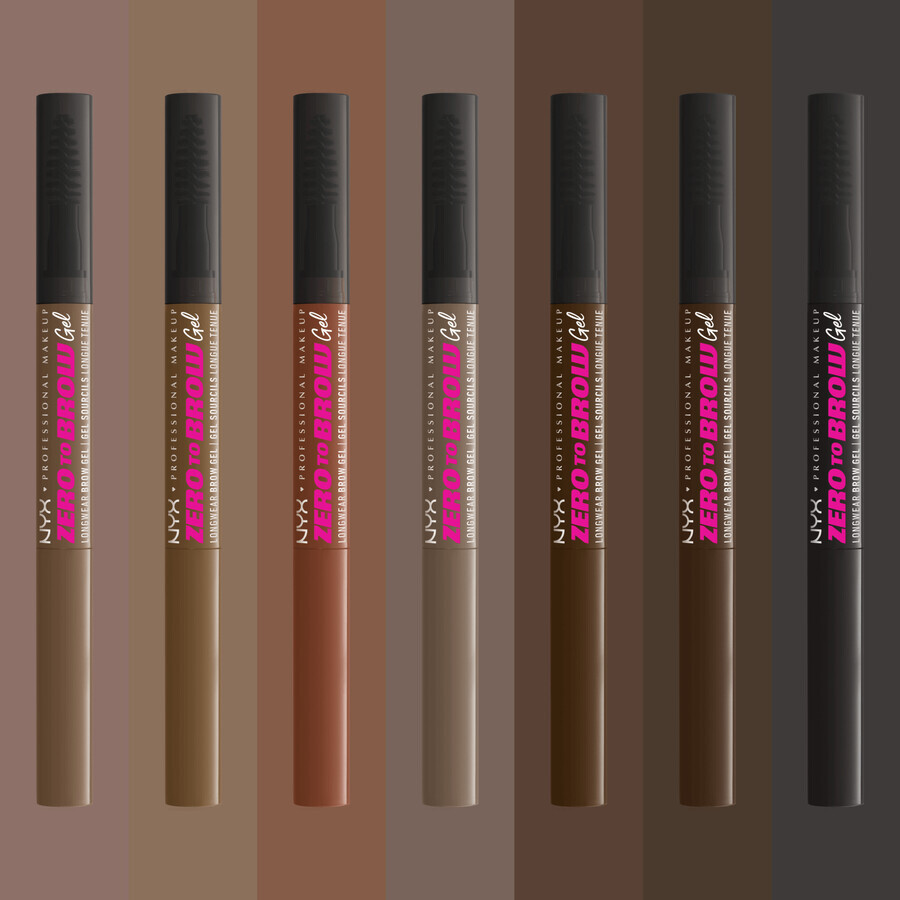 NYX Professional Makeup Zero To Brow Gel para Cejas- 08 Negro 2 ml