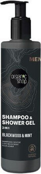 Organic Shop Douchegel en Shampoo 2 in 1 Blackwood en Mint 280 ml