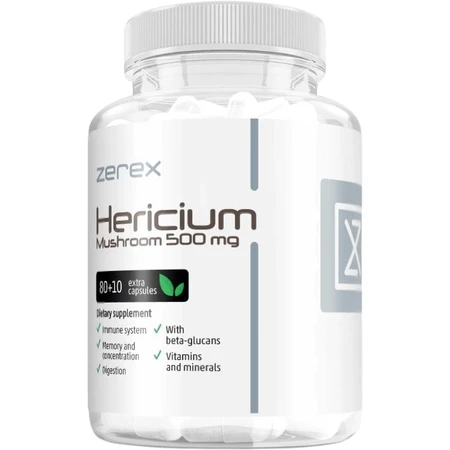 Zerex Hericium 500mg - memory and concentration 90 soft capsules