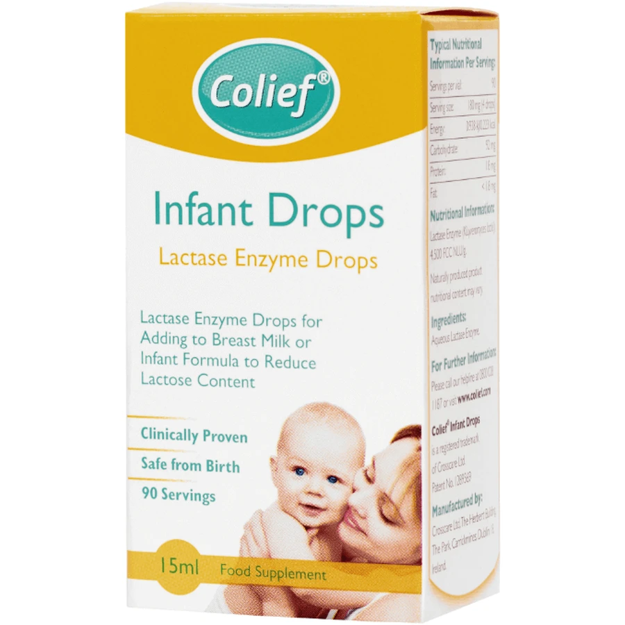 Colief Colief Gocce per lattanti Lattasi Enzima Anti-Colico Gocce per il latte 15 ml