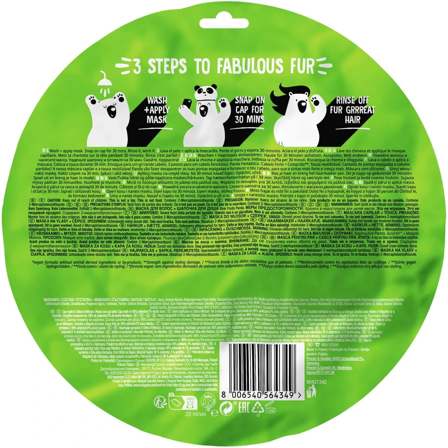 Bear Fruits Bamboe Panda Haarmasker (+ haarkapje) 20 ml