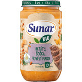 Sunar Biologische zoete aardappel, rode linzen, rundvlees 10m+, 235 g