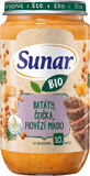 Sunar Biologische zoete aardappel, rode linzen, rundvlees 10m+, 235 g