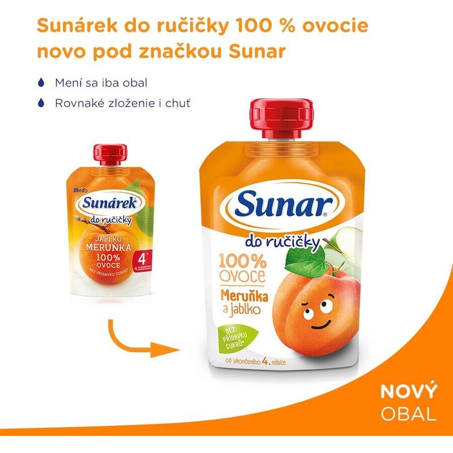Sunar Do ručičky Apricot fruit capsule 4m+ 1 x 100 g