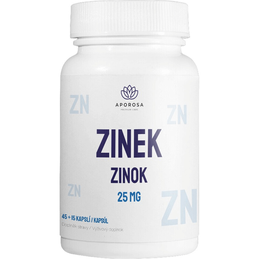 Aporosa Zinc 25 mg 60 gélules
