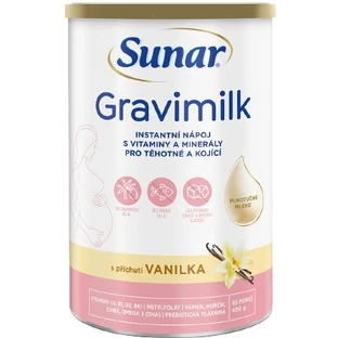 Sunar Gravimilk con sabor a vainilla para embarazadas y lactantes 450 g