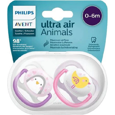 Philips Avent Ultra air pacifier for pets 0-6m girl 2 pcs
