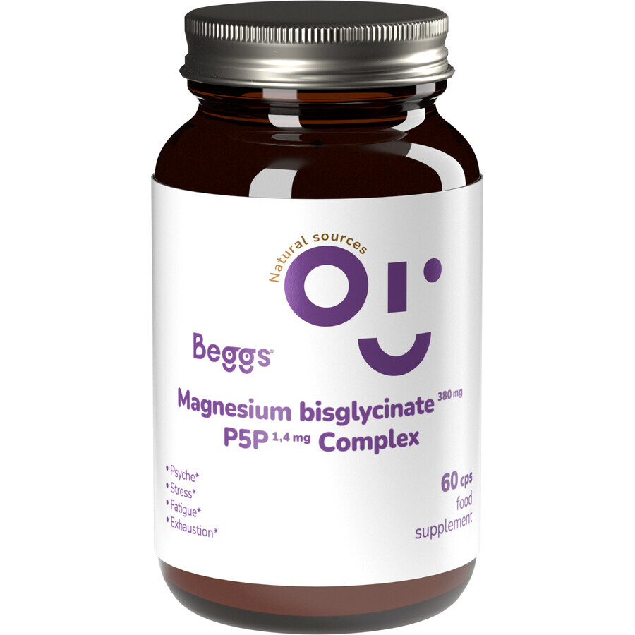 Beggs Magnesium Bisglycinate 380mg + P5P Complex 1,4mg 60 capsules