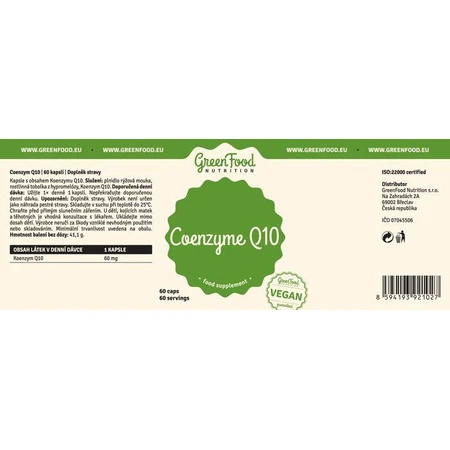GreenFood Nutrition GreenFood Coenzyme Q10 60 gélules