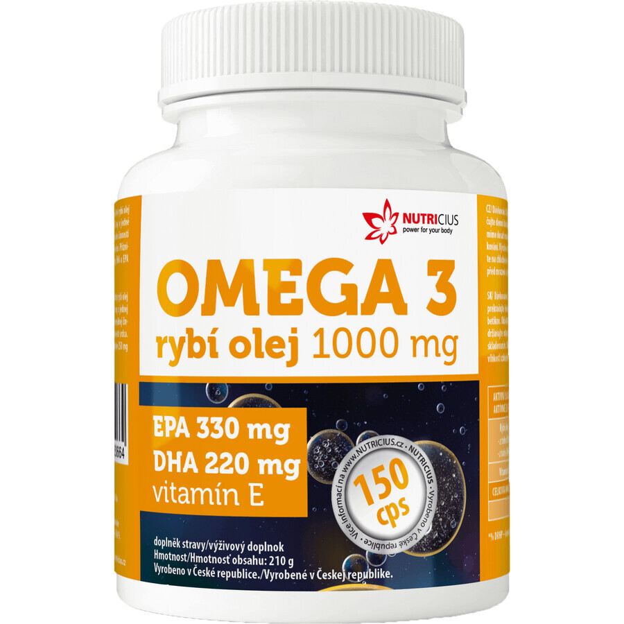 Nutricius Omega 3 Fish Oil 1000 mg EPA 330 mg/DHA 220 mg 150 capsule