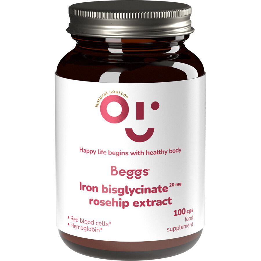 Beggs Eisenbisglycinat 20mg, Hagebuttenextrakt 100 Kapseln