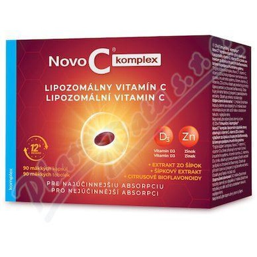 Novo C KOMPLEX Liposomale vitamine C met vitamine D3 en zink 90 softgels
