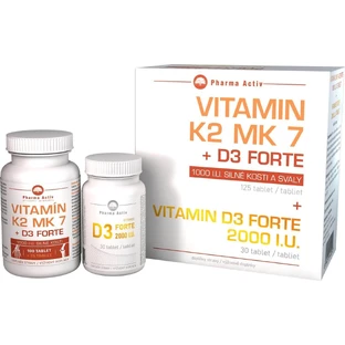 Pharma Activ Vitamine K2 MK7 + D3 Forte 125 tabletten + Vitamine D3 Forte 2000 I.U