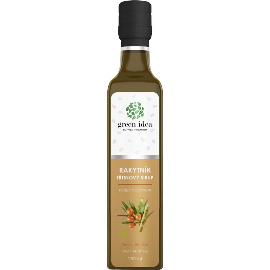 Topvet Premium Groene Idee Duindoornsiroop in glas 250 ml