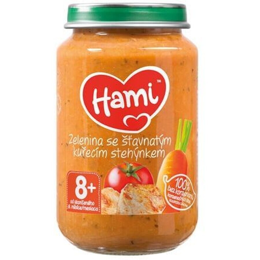 Hami Puré de verduras con muslo de pollo jugoso 200 g