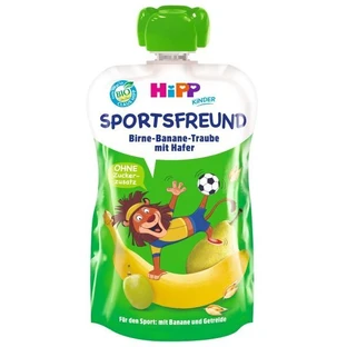 HiPP Sport Organic Cápsulas snack de frutas y cereales con pera, plátano, uvas blancas y avena 120 g