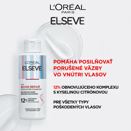 L'Oréal Paris Elseve Bond Repair Regenerationspflege Pre-Shampoo mit Zitronensäure, 200 ml