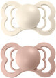Bibs Supreme Symmetrical Symmetrical Natural Rubber Soothers Ivory/Blush, 0-6m, 2 pcs