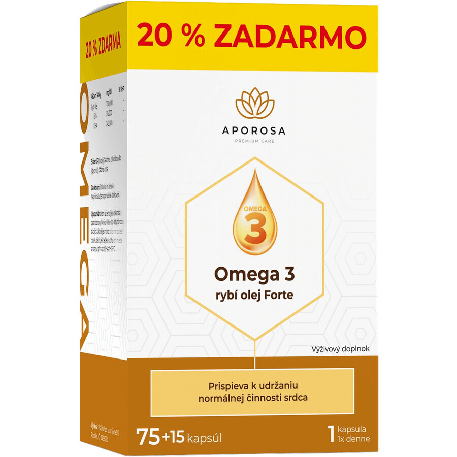 Aporosa Omega 3 Fischöl Forte 700 mg 90 Kapseln
