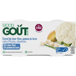 Good Goût Organic cod with cauliflower and potatoes 2 x 190 g