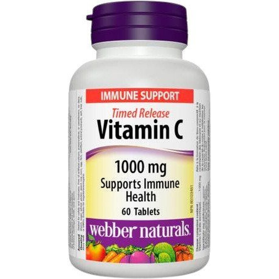 Acquista Webber Naturals Vitamina C 1000 mg TR (a rilascio prolungato) 60 compresse Webber Naturals Vitamina C 1000 mg TR (a rilascio prolungato) 60 compresse