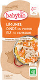 Babybio vegetable menu with turkey and rice 2 x 200 g