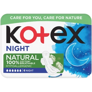 Kotex Natural Nacht 6 stuks