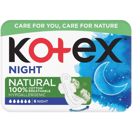 Kotex Natural Nacht 6 stuks